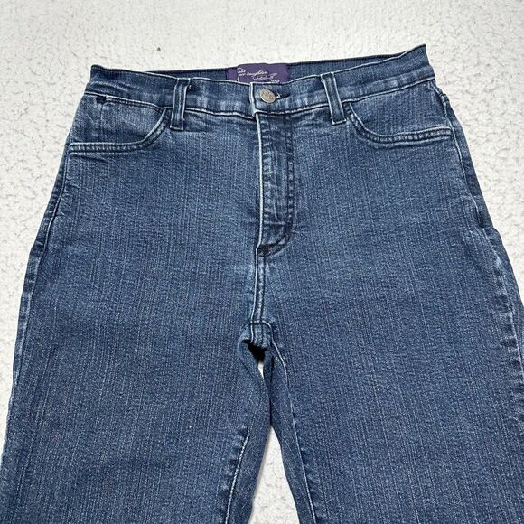 NYDJ Women's 6 (27x20) Cropped Capri Straight Leg Denim Jeans Navy Blue Stretch - Picture 2 of 12